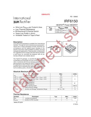 IRF6150 datasheet  